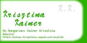 krisztina kainer business card